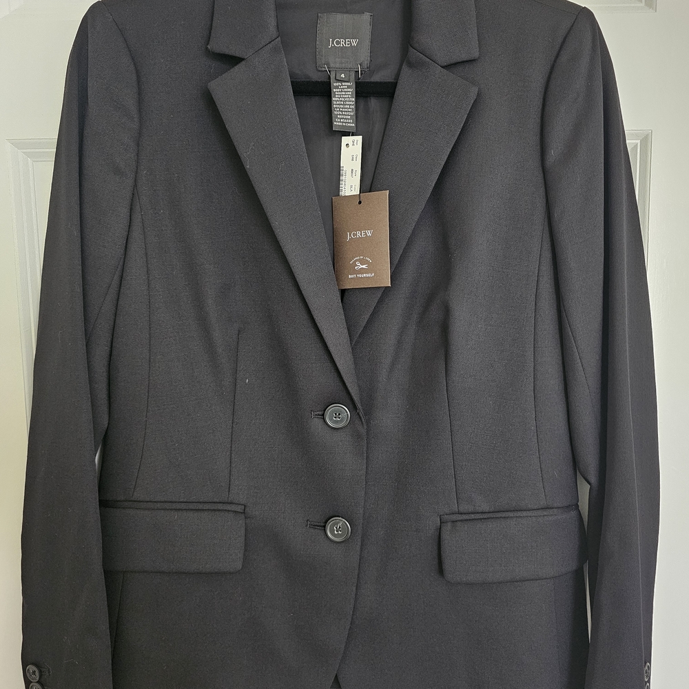 J. Crew Black 100% Wool Blazer
